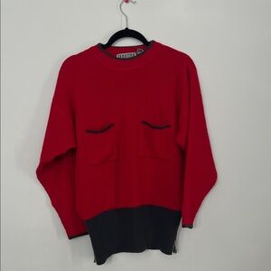 vintage red acrylic and wool sweater